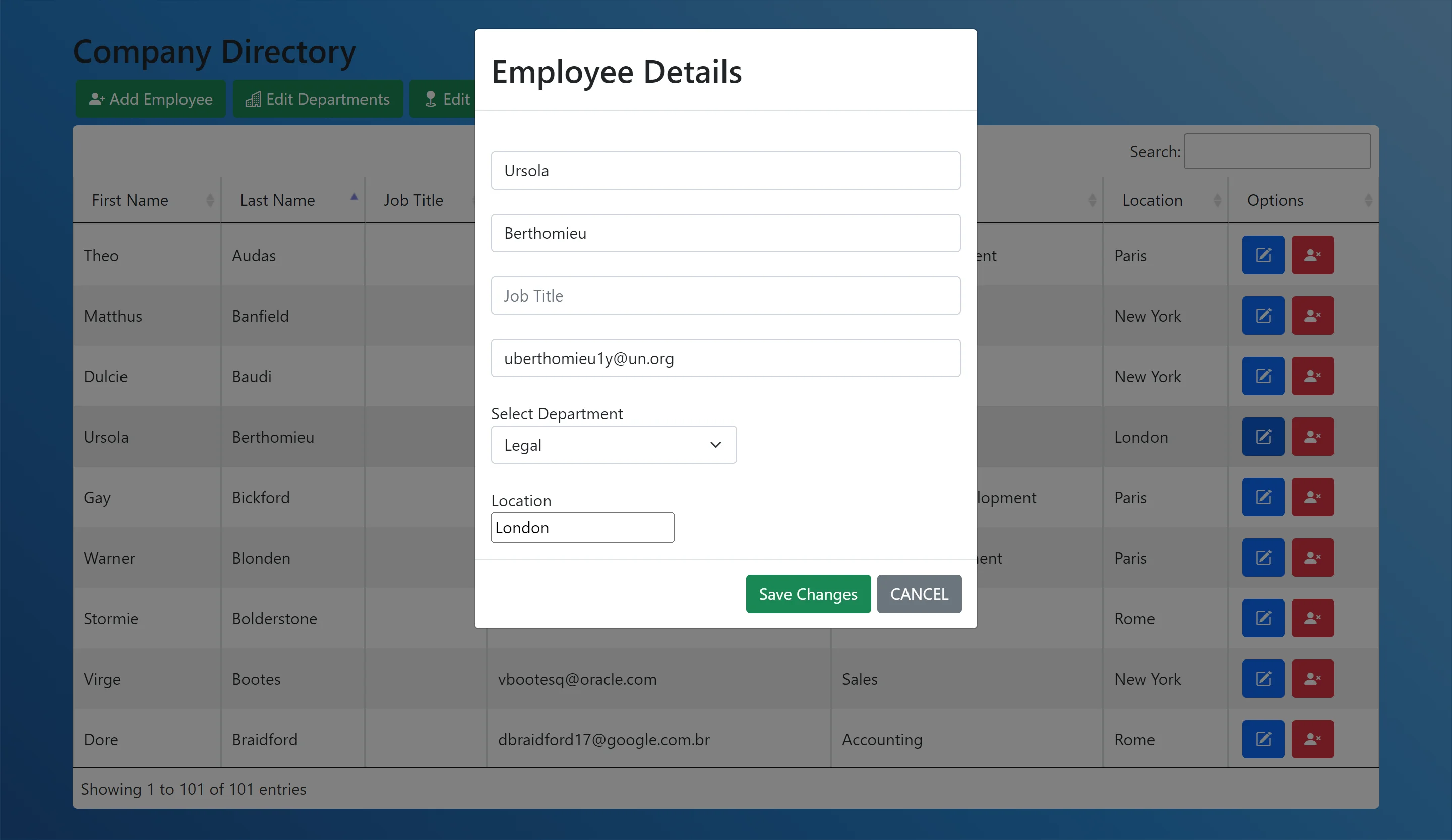 Company Directory Screenshot 2