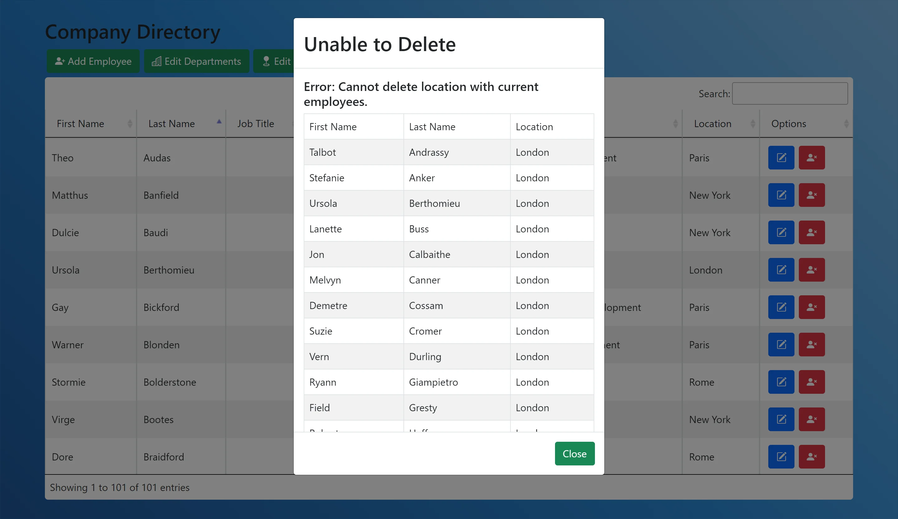 Company Directory Screenshot 3